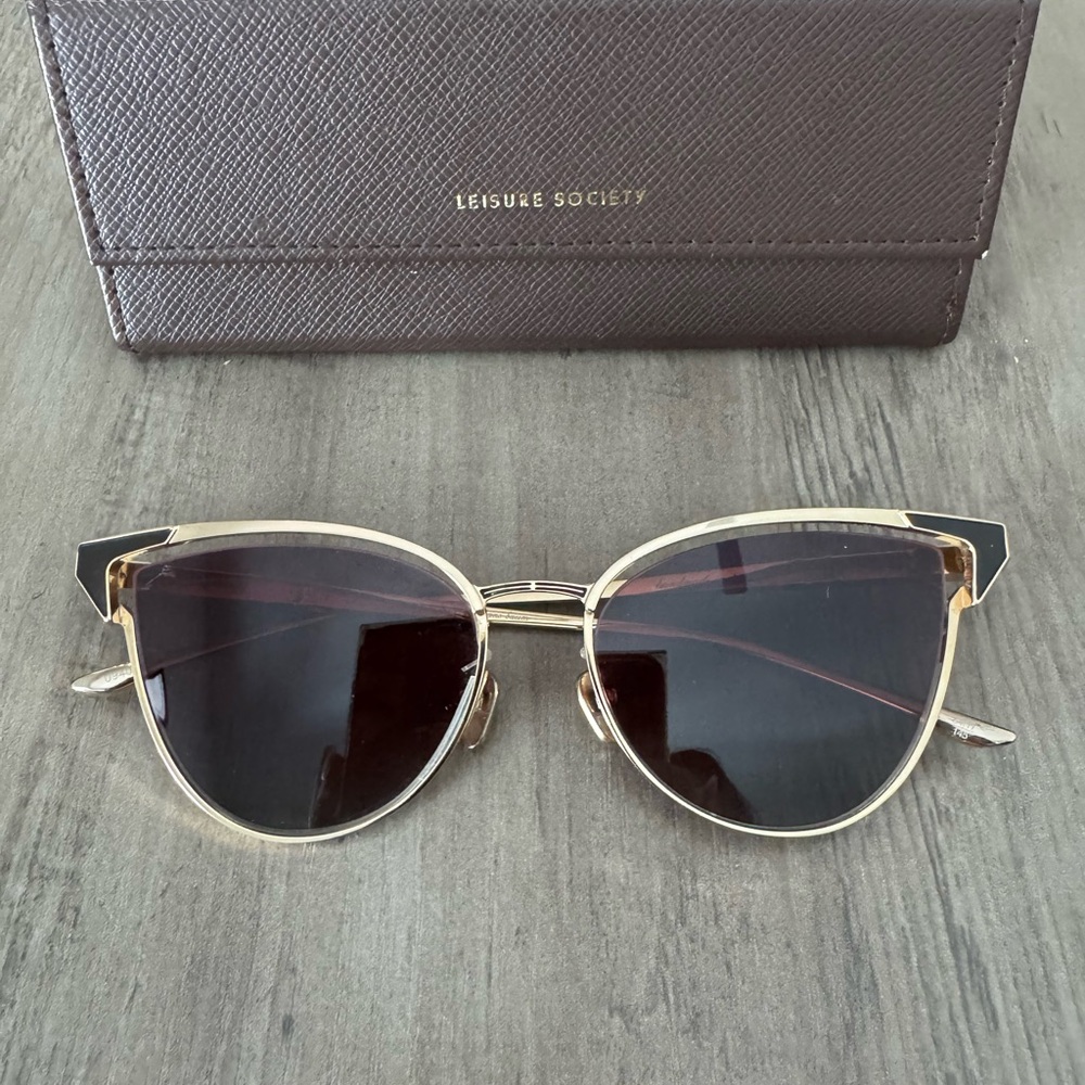 18k Gold & Burgundy Sunglasses - Leisure Society (Satie)